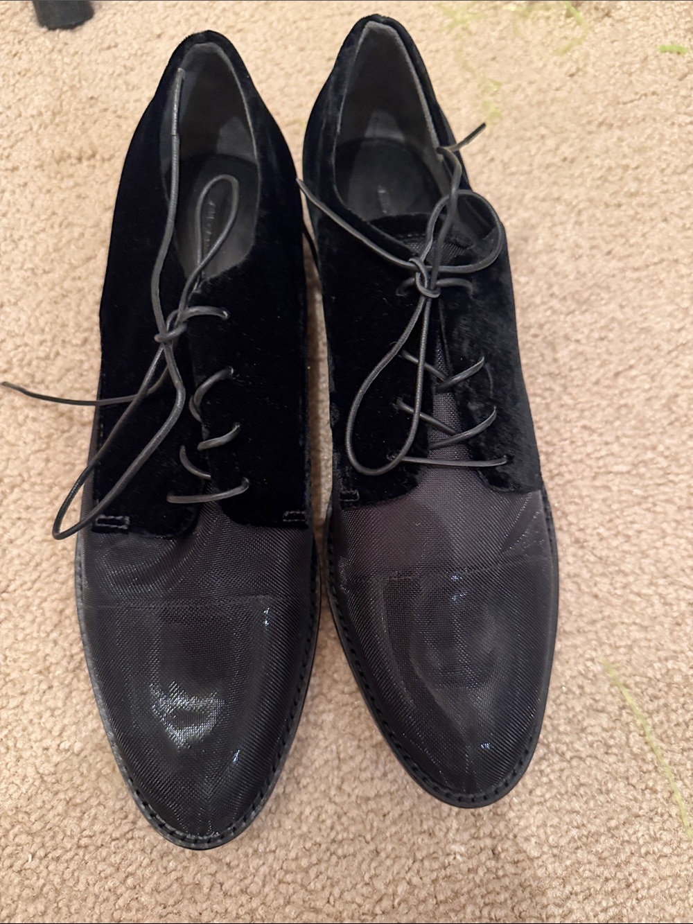 New Alexander Wang Black Lace-Up Dress Shoes mesh and suede gorgeous size 37